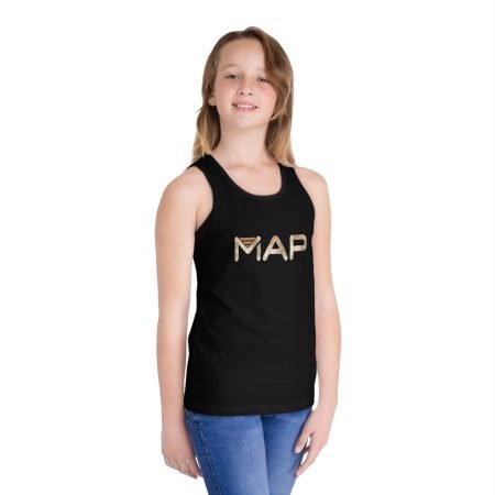 Map Adventure Kid's Jersey Tank Top, Kids Summer Shirt, Outdoor Playwear, Birthday Gift, Travel T-Shirt