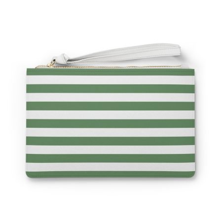 Stylish Green Striped Clutch Bag, Perfect for Evening Out, Weddings, Parties, Travel, Gifts
