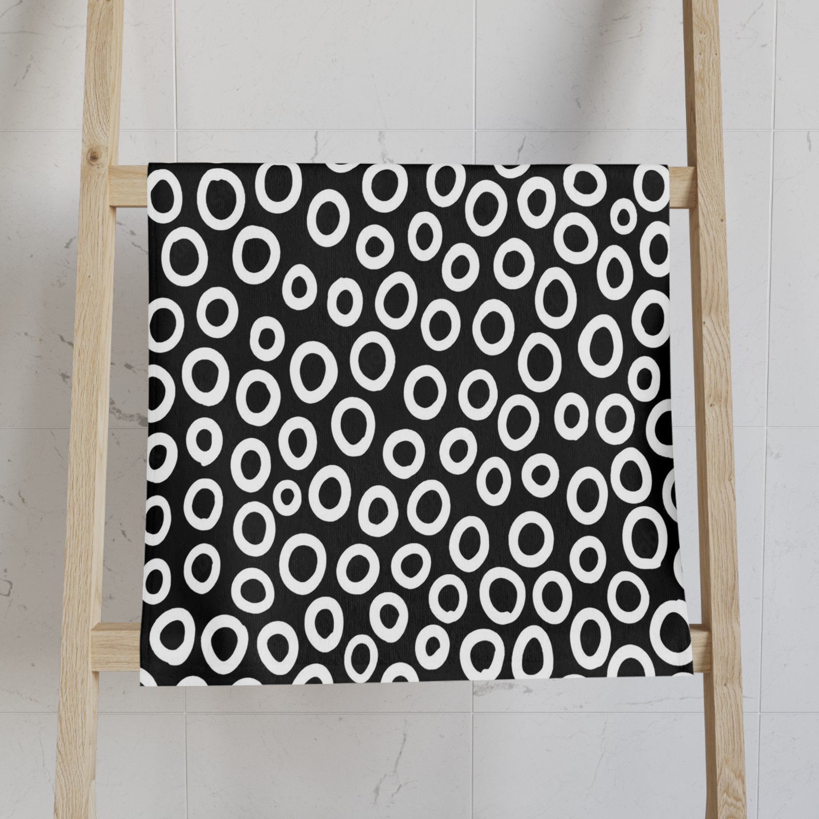 Chic Geometric Hand Towel - Modern Bathroom Decor, Gift for Home, Kitchen Towel, Boho Style, Unique Design - Image 2