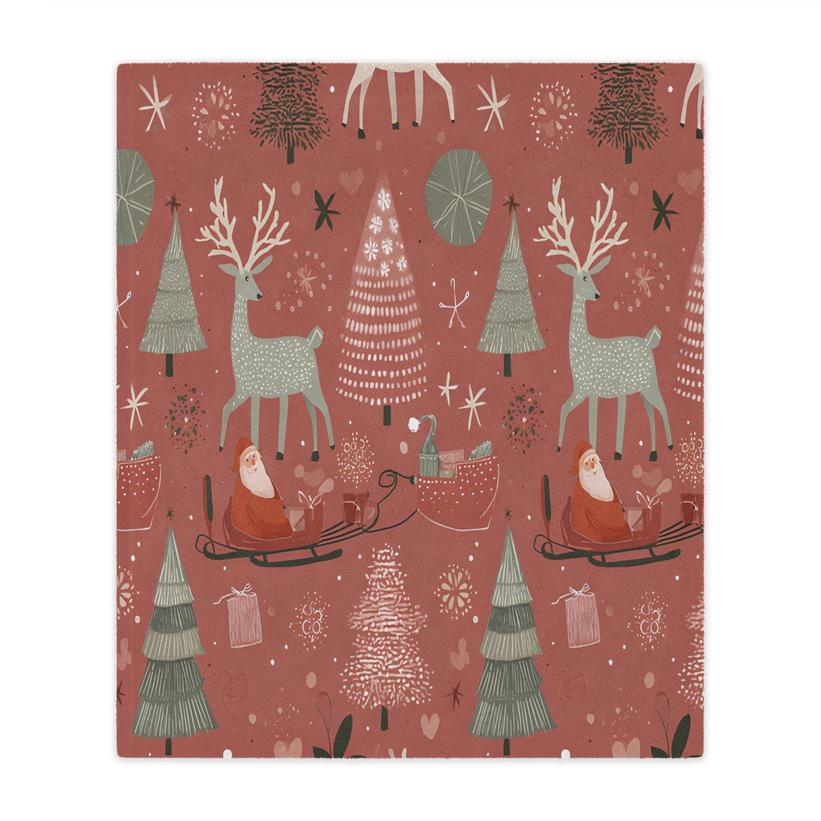 Cozy Christmas Minky Blanket, Holiday Decor, Winter Snuggle Throw, Kids Gift, Festive Home Blanket, Santa Reindeer Design - Image 8