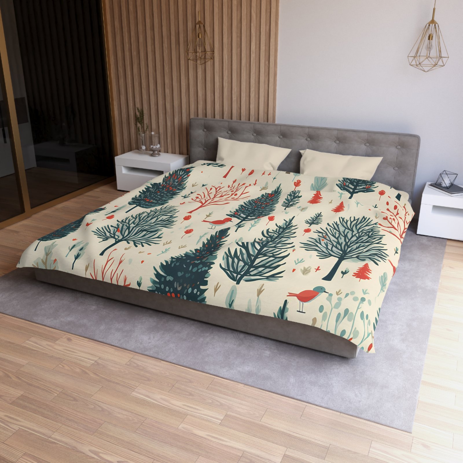 Cozy Forest Microfiber Duvet Cover | Woodland Tree Bedding, Nature Lover Gift, Christmas Decor, Cozy Bedroom, All Seasons - Image 14