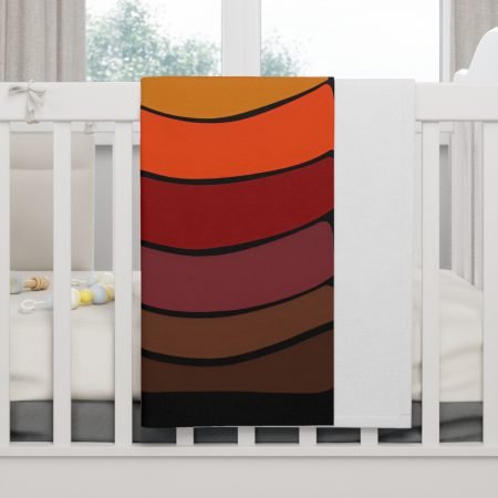 Soft Fleece Sunset Baby Blanket - Cozy, Modern Nursery Decor, Perfect Shower Gift, Toddler Comfort, Fall Theme, Unique Baby Keepsake
