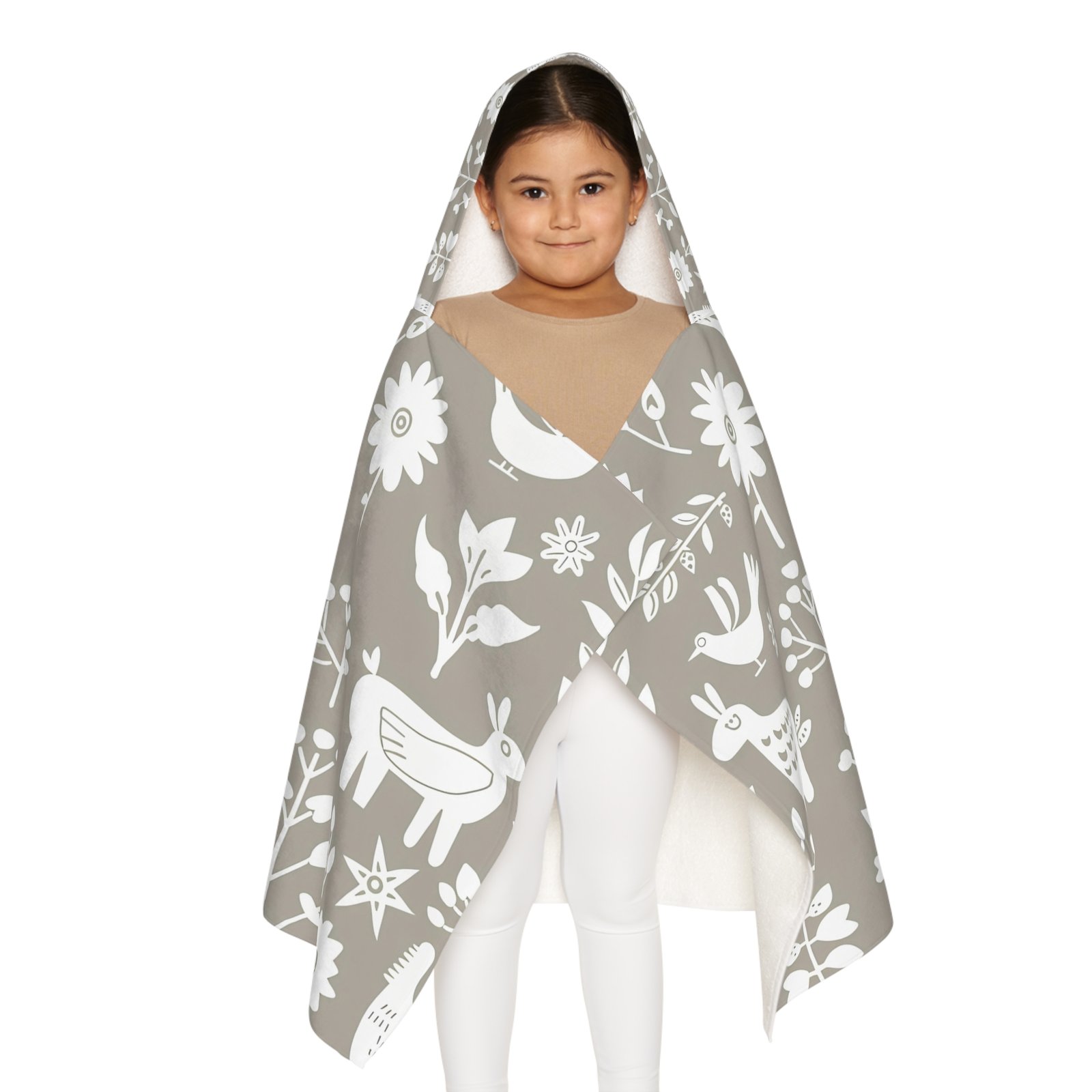 Whimsical Kids Hooded Towel for Bath Time, Beach Days, Gift for Babies, Eco-Friendly Bathrobe, Cute Animal Print