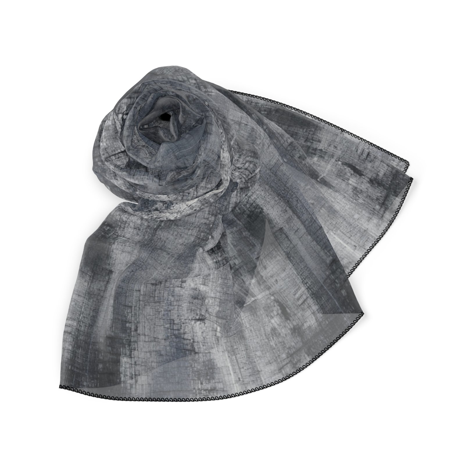 Chic Grey Ombre Poly Scarf, Fashion Scarf for Women, Lightweight Summer Scarves, Versatile Accessory, Gift for Her, Elegant Wrap