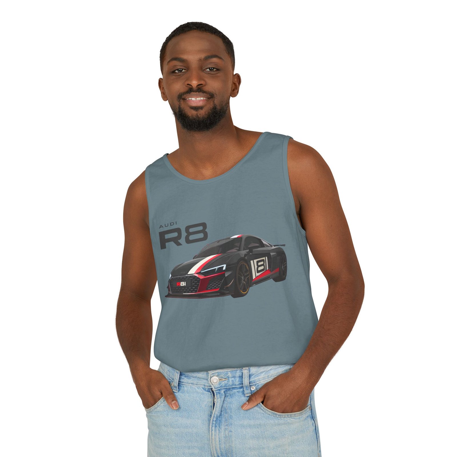 R8 Race Car Unisex Tank Top, Breathable Summer Top, Casual Wear, Gift for Car Enthusiasts, Sports Apparel, Comfortable Tank Top - Image 32