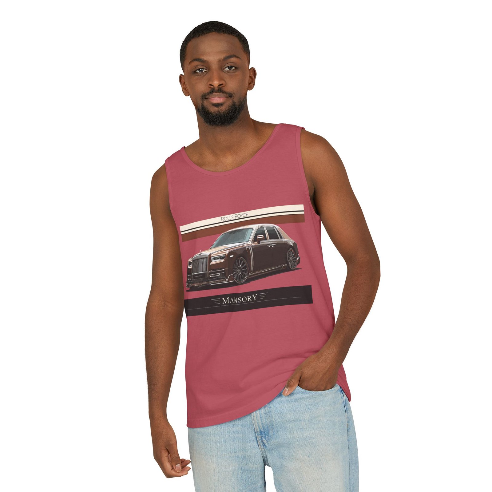 Luxury Car Graphic Unisex Tank Top, Casual Summer Wear, Perfect Gift for Car Enthusiasts, Birthday, Father's Day, Car Show Merchandise - Image 46