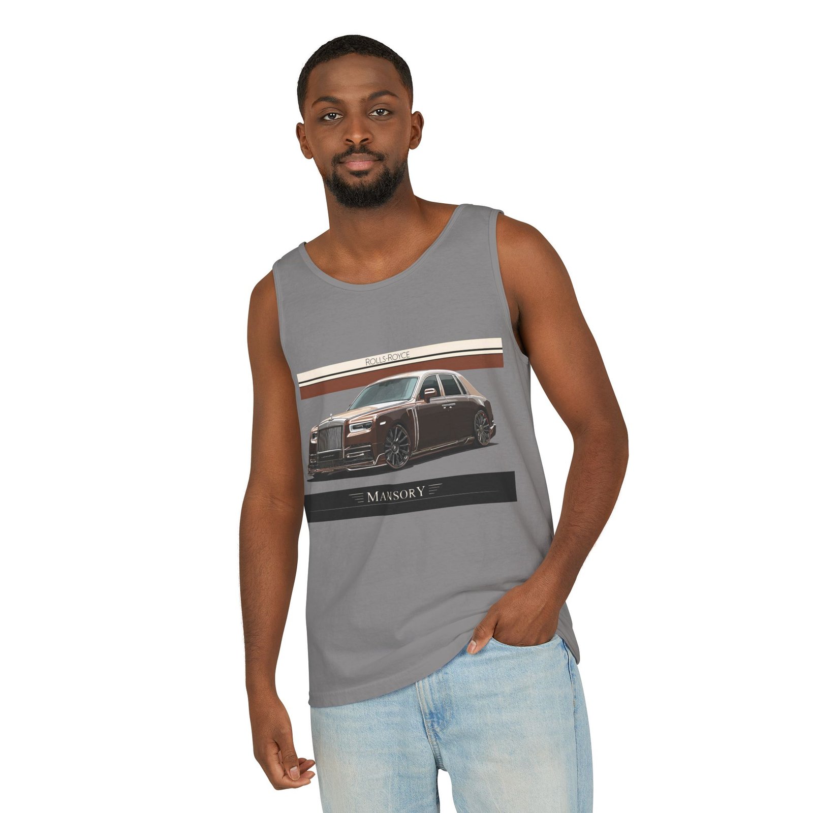 Luxury Car Graphic Unisex Tank Top, Casual Summer Wear, Perfect Gift for Car Enthusiasts, Birthday, Father's Day, Car Show Merchandise - Image 16