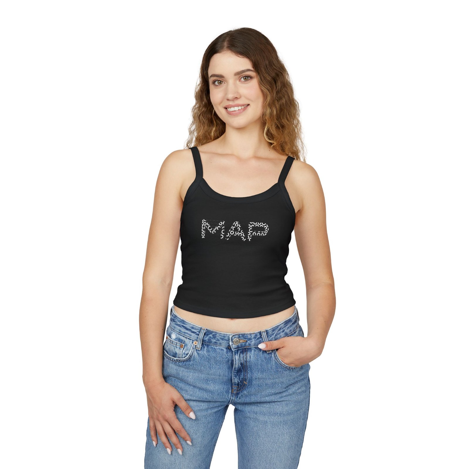 Stylish Women's Spaghetti Strap Tank Top, Comfortable Summer Wear, Casual Chic, Perfect for Festivals, Everyday Outfits, MAP Graphic Design - Image 2