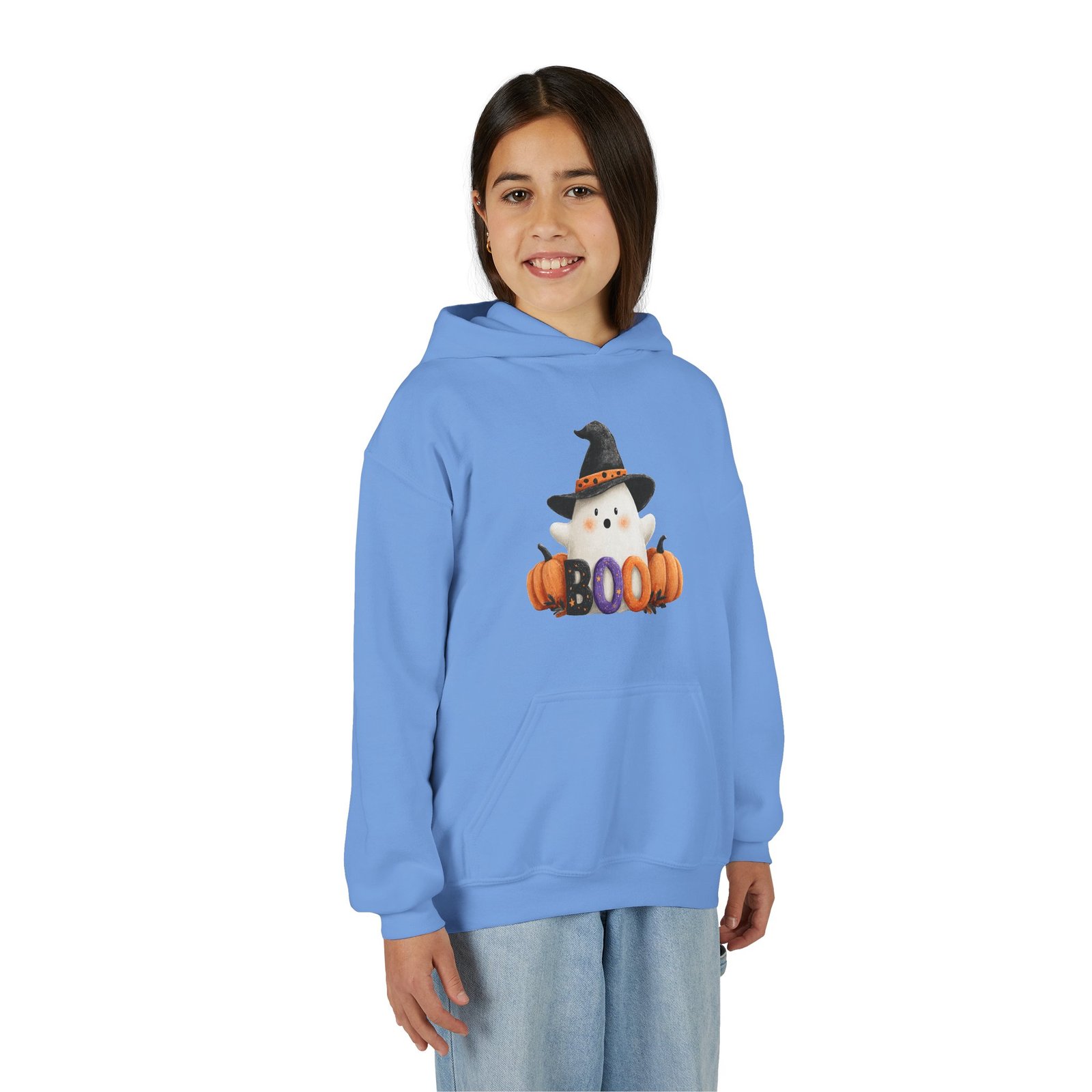 Halloween Boo Sweatshirt, Cozy Fall Hoodie for Kids, Youth Halloween Apparel, Cute Ghost Design, Perfect for Trick or Treating - Image 7