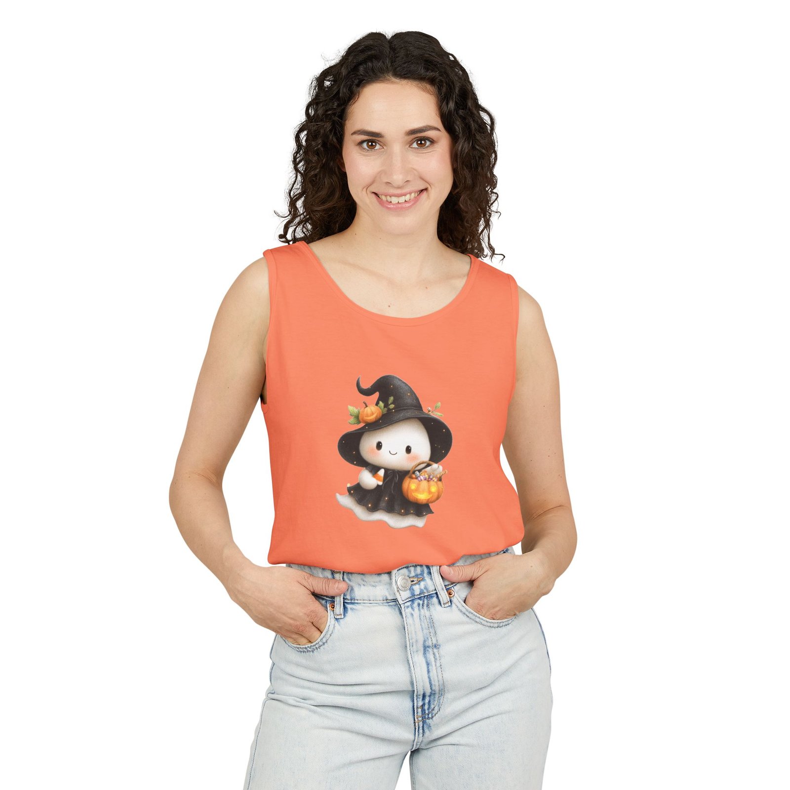 Cute Halloween Witch Tank Top, Unisex Summer Shirt, Halloween Costume Tee, Spooky Season Apparel, Festive Gift Idea - Image 3