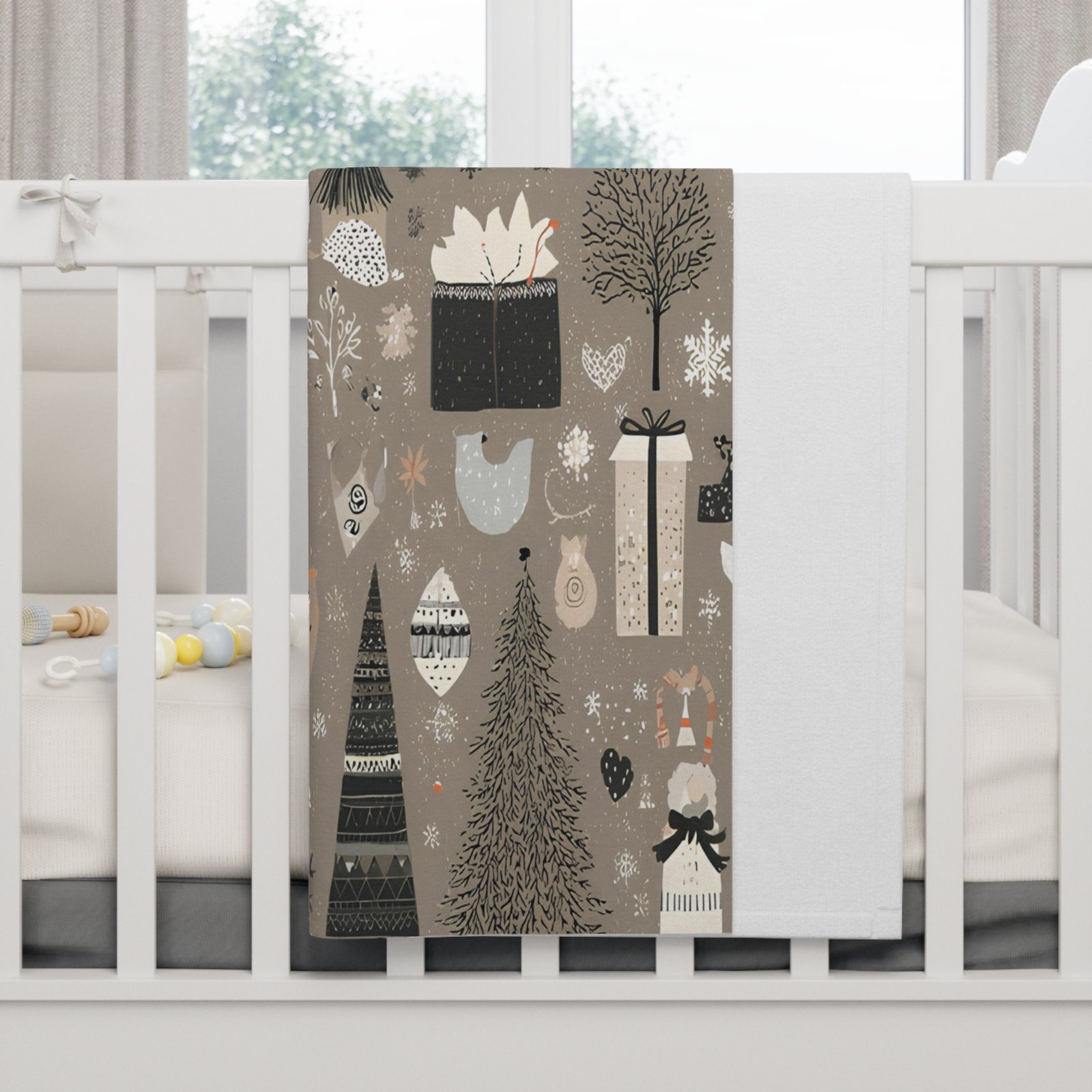 Cozy Winter Baby Blanket with Festive Design, Soft Fleece Blanket for Infants, Holiday Baby Gift, Nursery Decor, Baby Shower Gift - Image 2