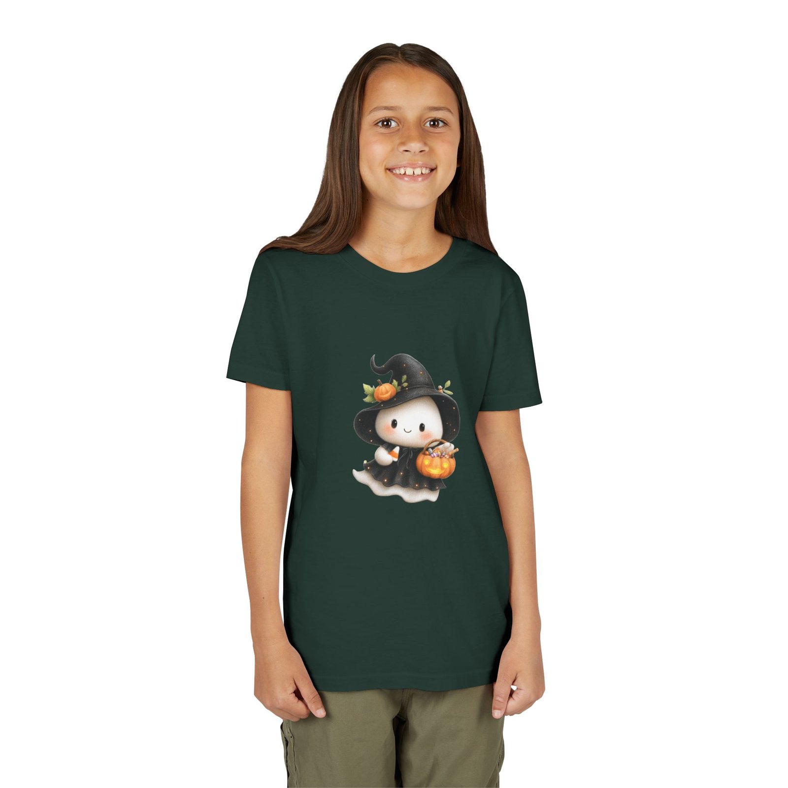 Cute Halloween Witch Youth Tee, Halloween Shirt, Kids Witch Costume, Trick or Treat Tee, Fall Celebration Apparel, Spooky Season T-Shirt - Image 4