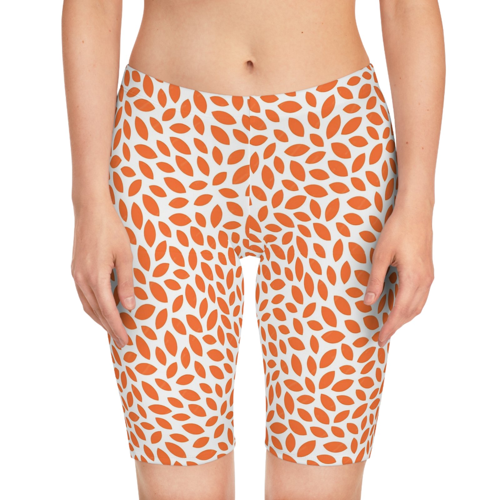 Women's Bike Shorts with Leaf Pattern - Perfect for Cycling, Yoga, Casual Wear, Summer Outfits, Active Lifestyle