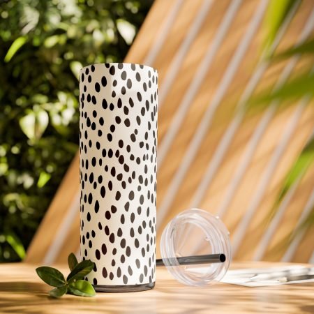 Trendy Polka Dot Skinny Tumbler with Straw, 20oz - Perfect for Daily Hydration, Gifts, Parties, Weddings, Home Decor