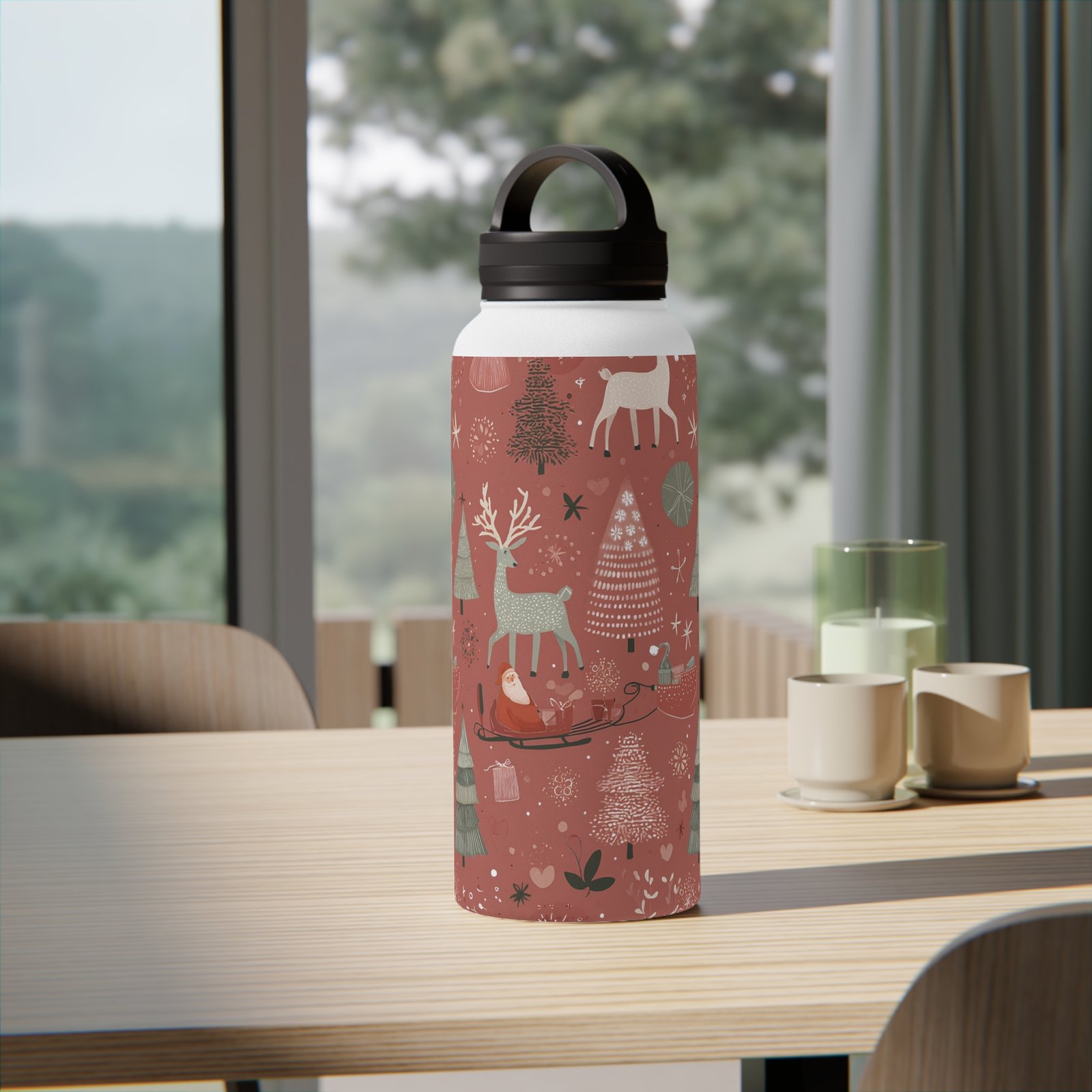 Stainless Steel Water Bottle, Handle Lid - Image 11