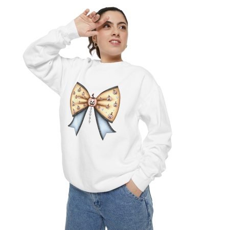 Whimsical Bow Sweatshirt, Cozy Fashion, Cute Gift, Casual Wear, Fall Style, Year-Round Comfort