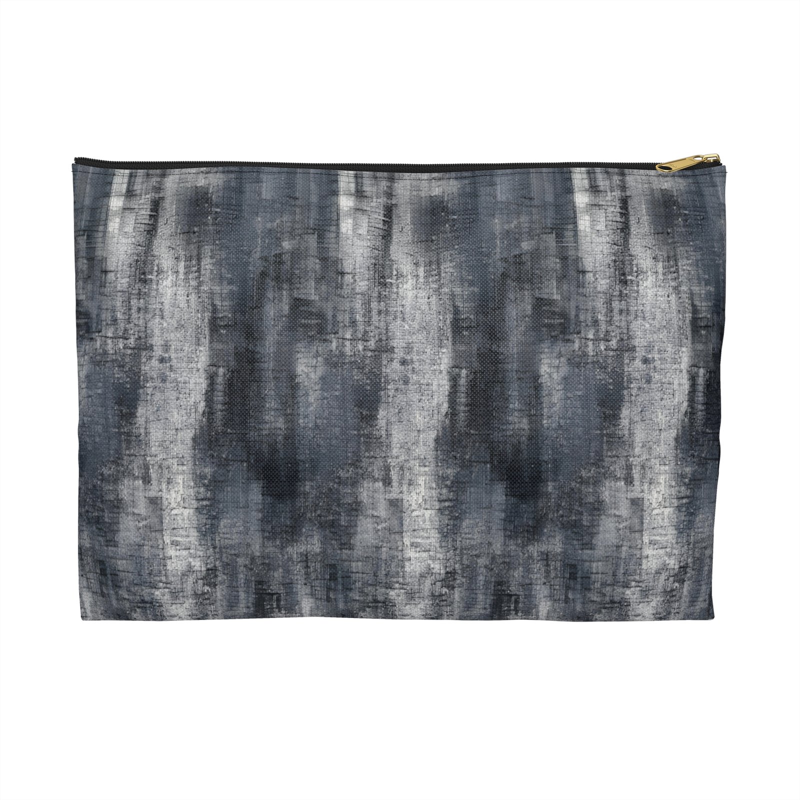 Chic Gray Abstract Accessory Pouch, Makeup Bag, Travel Organizer, Gift for Her, Minimalist Style, Artsy Design