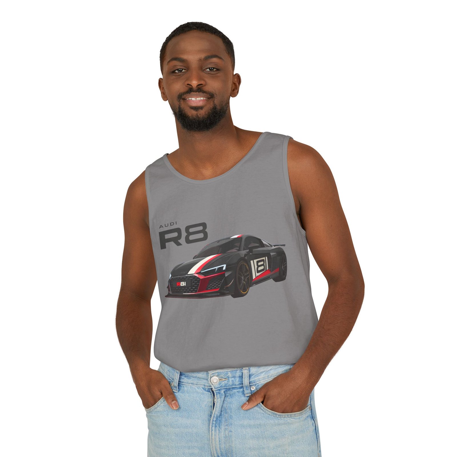 R8 Race Car Unisex Tank Top, Breathable Summer Top, Casual Wear, Gift for Car Enthusiasts, Sports Apparel, Comfortable Tank Top - Image 17