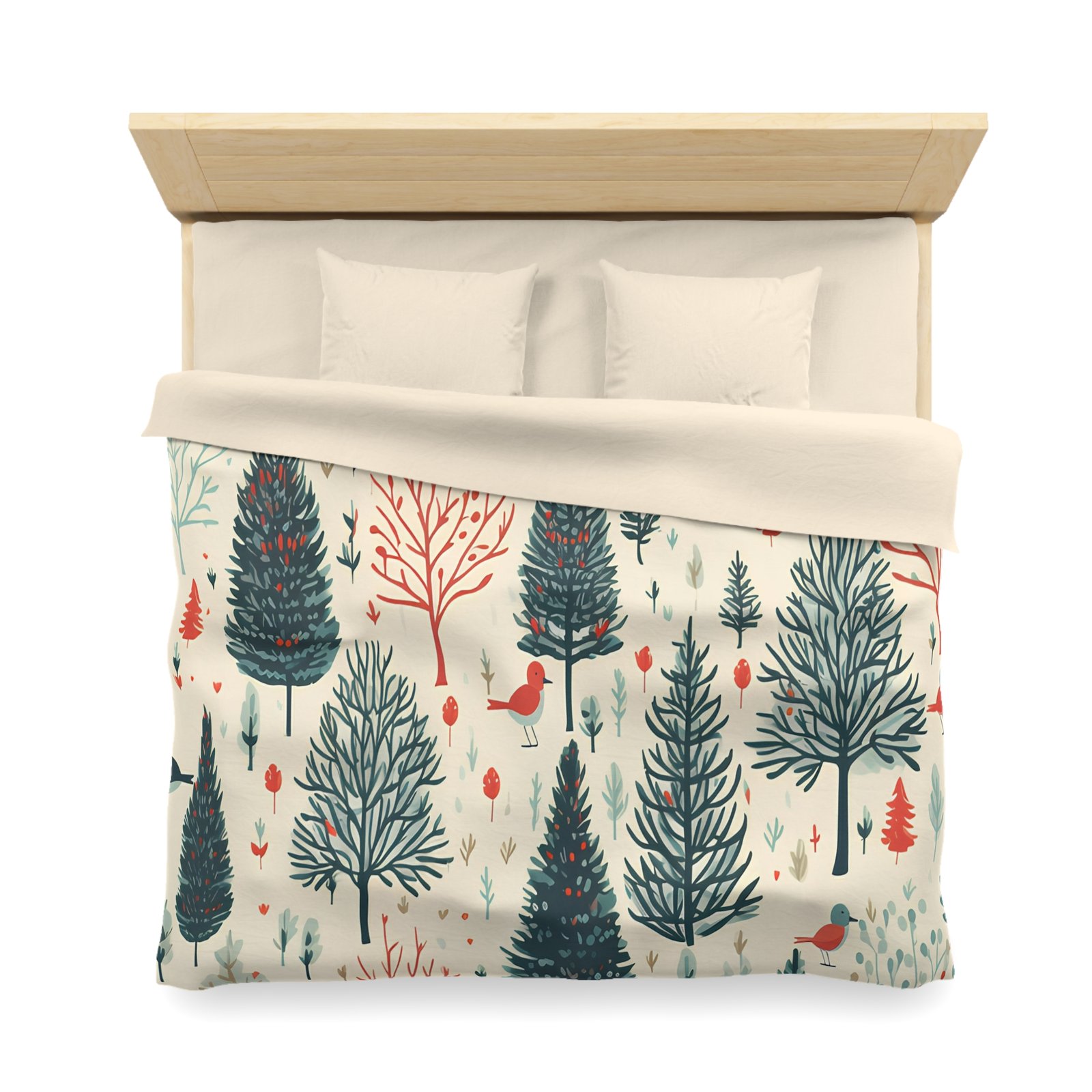 Cozy Forest Microfiber Duvet Cover | Woodland Tree Bedding, Nature Lover Gift, Christmas Decor, Cozy Bedroom, All Seasons - Image 13