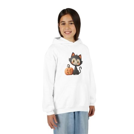 Cute Cat Halloween Hoodie for Kids, Perfect for Costume Parties, Fall Celebrations, Trick or Treating, Everyday Wear