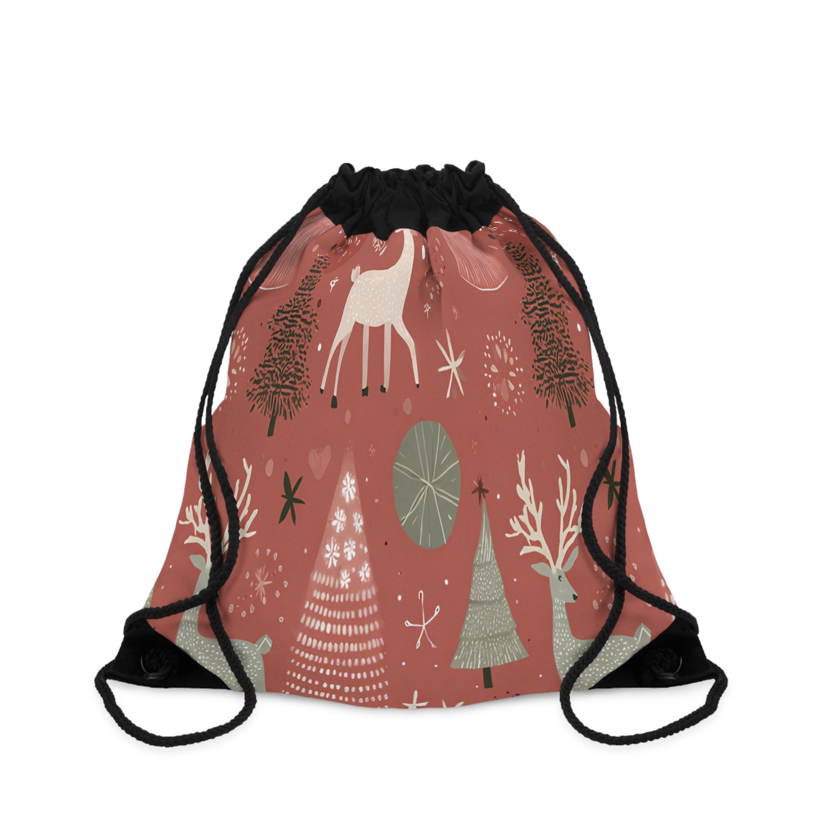 Festive Drawstring Bag | Holiday Gift, Christmas Shopping, Gym Bag, Eco-Friendly Storage, Cute Backpack