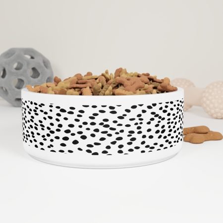 Stylish Pet Bowl for Modern Pets, Personalized Dog Dish, Cat Food Bowl, Minimalist Pet Supplies, Black and White Pet Accessory