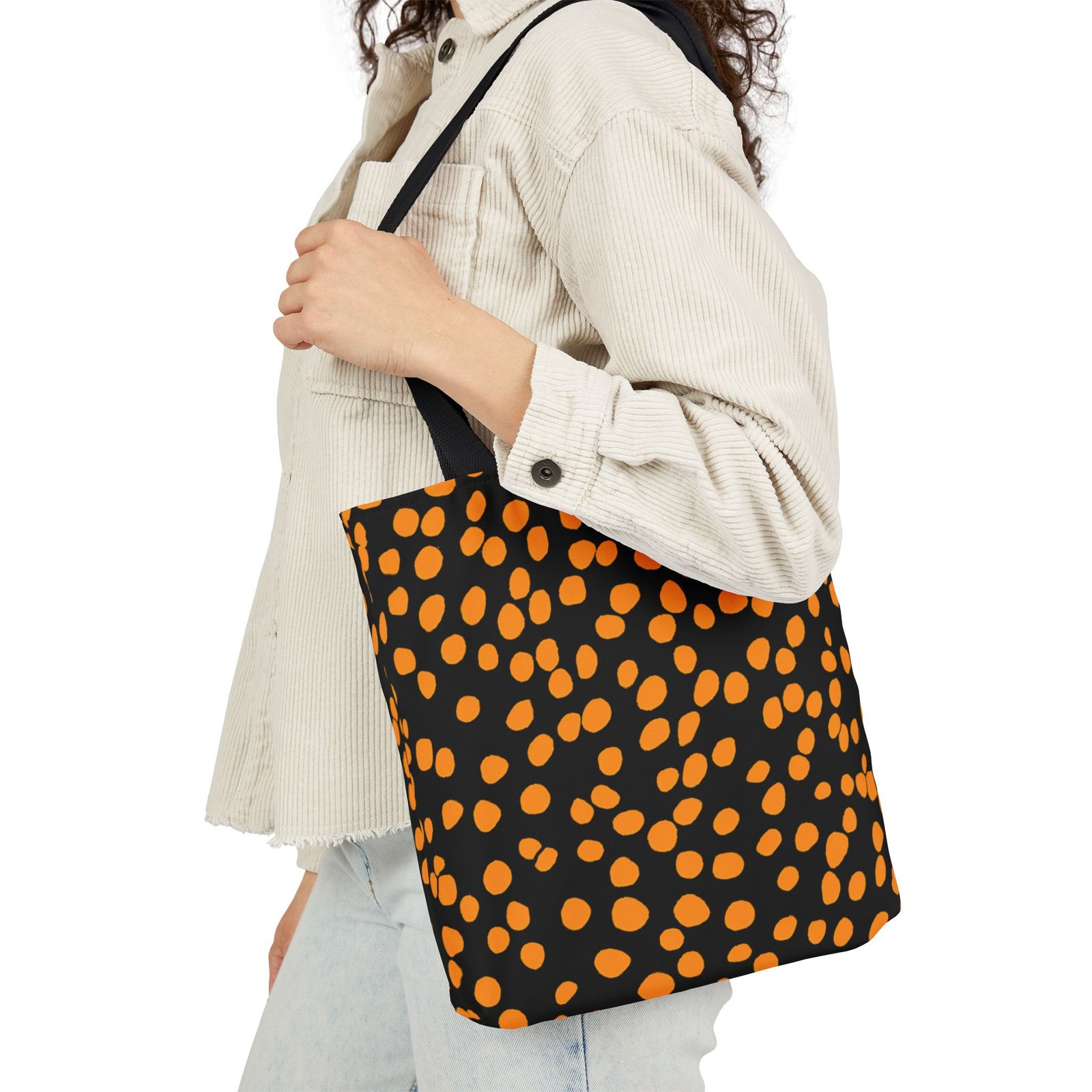 Vibrant Dot Pattern Canvas Tote Bag, Stylish Market Bag, Eco-Friendly Shopping Tote, Beach Bag, Cute Gift Idea - Image 2