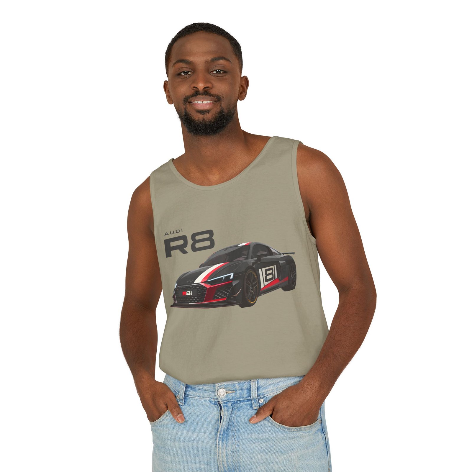 R8 Race Car Unisex Tank Top, Breathable Summer Top, Casual Wear, Gift for Car Enthusiasts, Sports Apparel, Comfortable Tank Top - Image 11