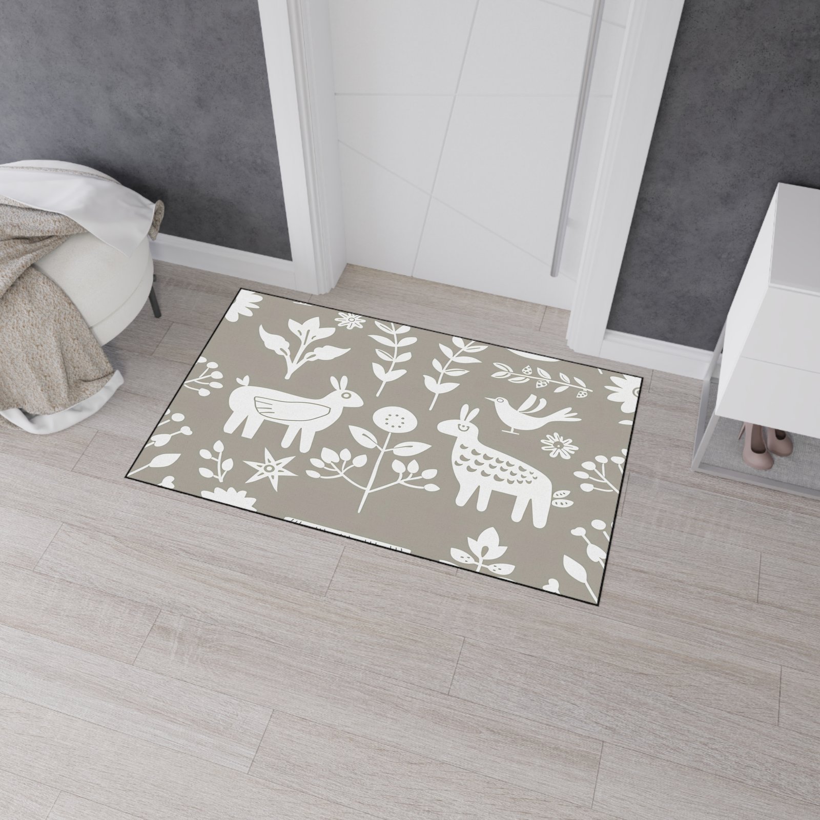 Chic Floral Heavy Duty Floor Mat for Home Decor, Outdoor Rug, Kitchen Mat, Eco-Friendly Flooring, Cute Animal Design - Image 7