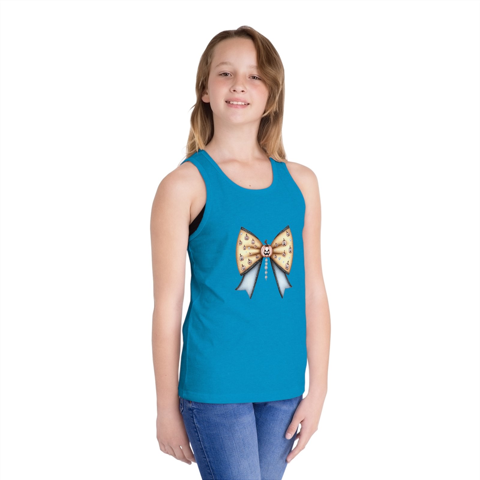 Whimsical Bow Kid's Jersey Tank Top | Fun Summer Tee, Cute Gift for Kids, Birthday, Everyday Wear, Playtime Apparel - Image 4