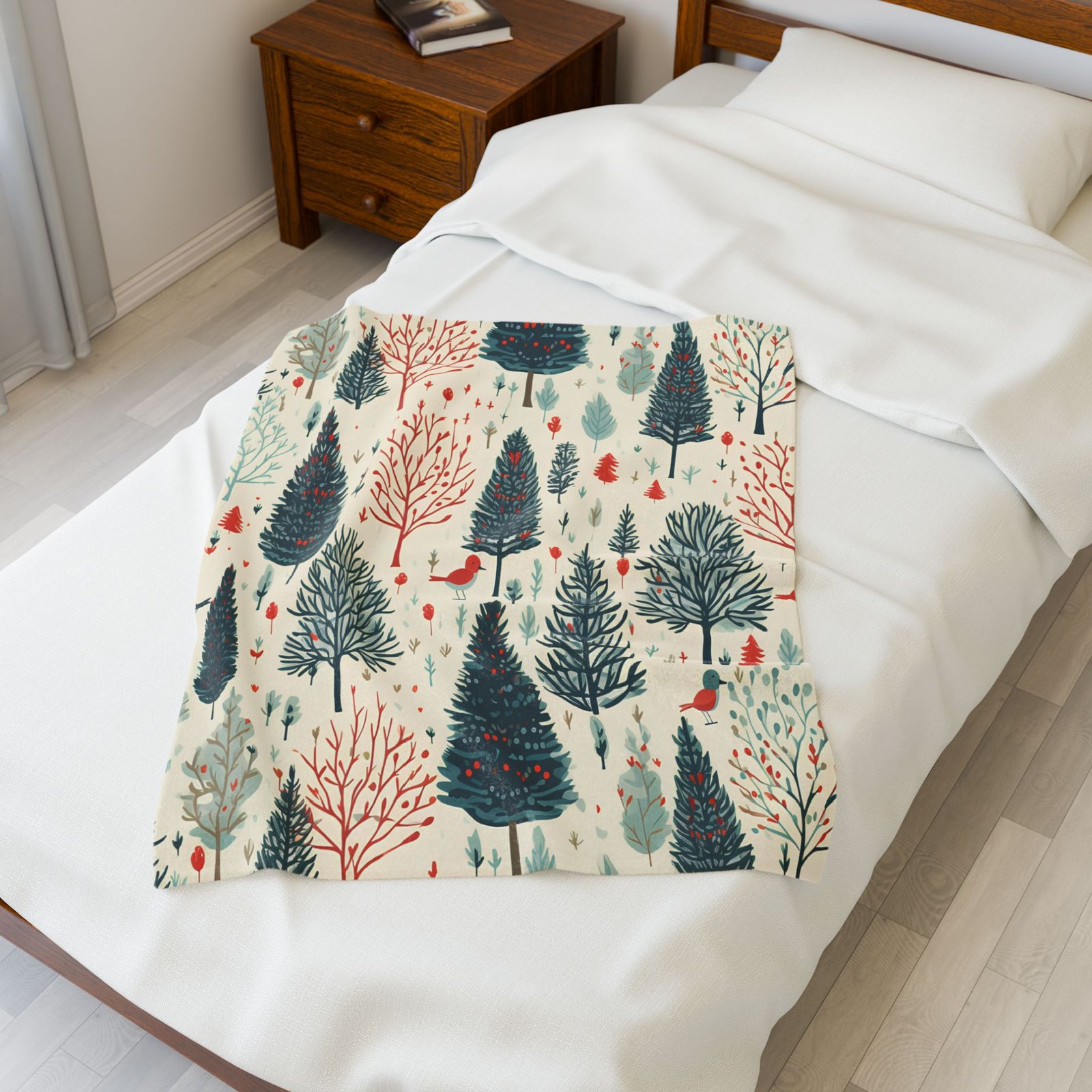 Cozy Winter Forest Velveteen Plush Blanket - Perfect Holiday Gift, Home Decor, Warm Throw, Christmas Decor, Snuggle Blanket - Image 9