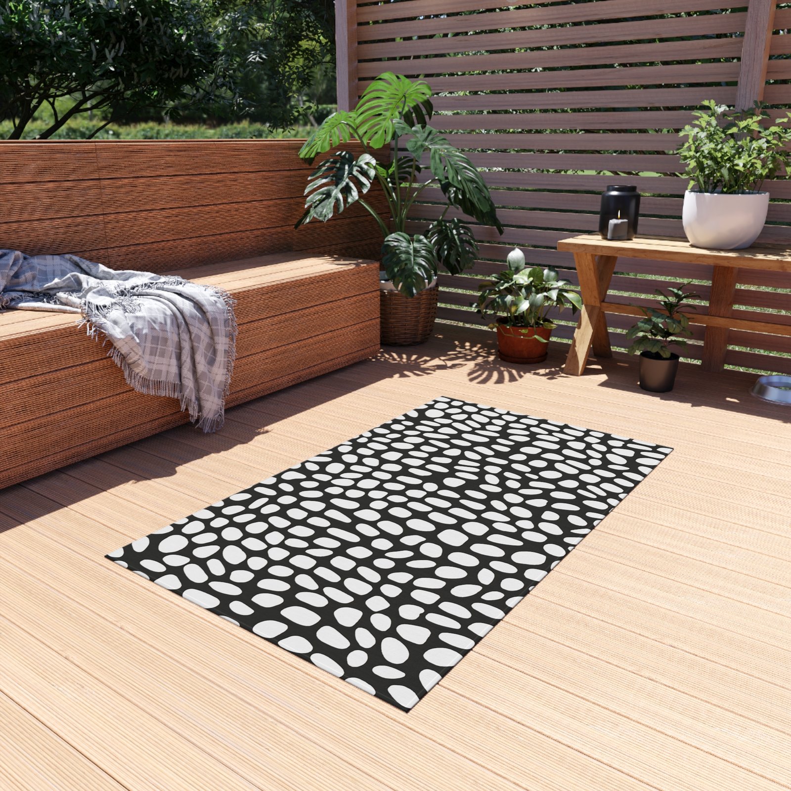 Stylish Outdoor Rug for Patios, Decks, and Gardens, Non-Slip Area Rug, Modern Outdoor Décor, Perfect for picnics, Camping, Beach - Image 2