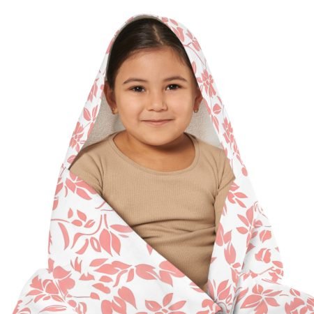 Cozy Youth Hooded Towel with Floral Design, Perfect for Pool Days, Bath Time, Gifts for Kids, Summer Fun, Beach Essentials