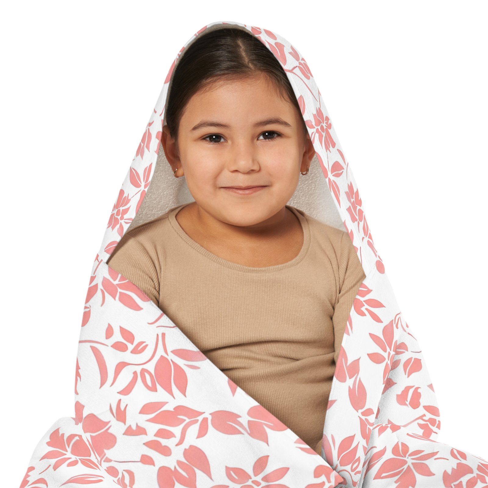 Cozy Youth Hooded Towel with Floral Design, Perfect for Pool Days, Bath Time, Gifts for Kids, Summer Fun, Beach Essentials
