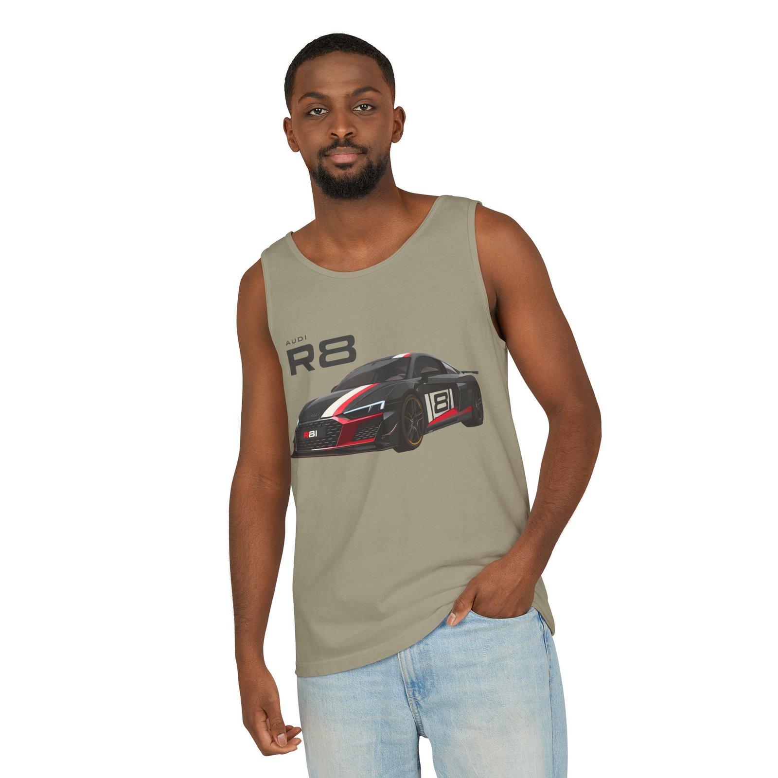 R8 Race Car Unisex Tank Top, Breathable Summer Top, Casual Wear, Gift for Car Enthusiasts, Sports Apparel, Comfortable Tank Top - Image 10