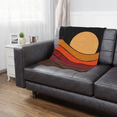 Sunset Waves Minky Blanket | Cozy Throw for Home Decor, Gift for All Occasions, Perfect for Snuggling, Boho Style