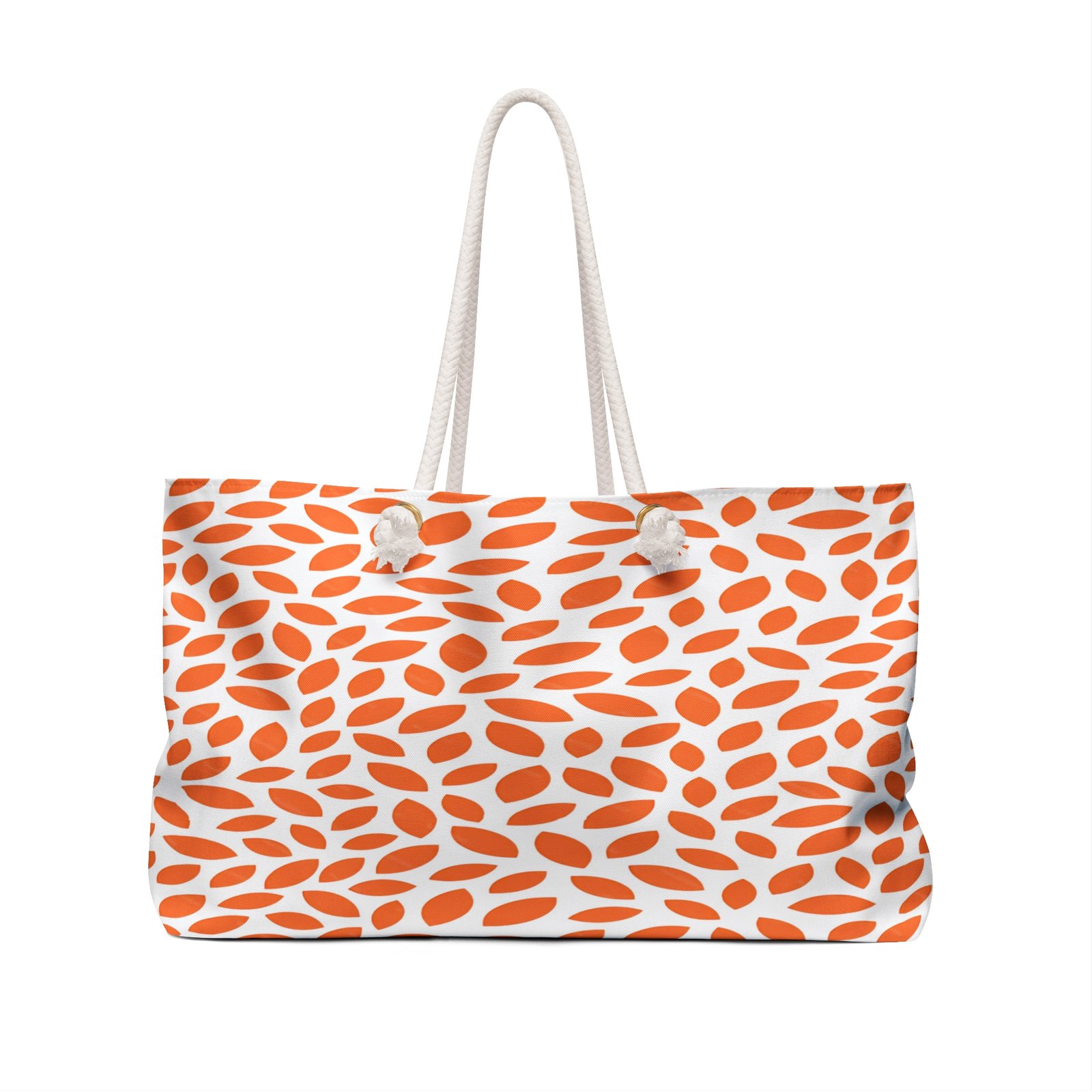 Chic Orange Print Weekender Bag, Travel Tote, Beach Bag, Overnight Bag, Stylish Carryall for Weekend Getaways - Image 5