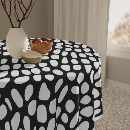 Modern Abstract Tablecloth - Black and White Design, Home Decor, Dining Table Cover, Elegant Party Accessory, Gift for Hosts