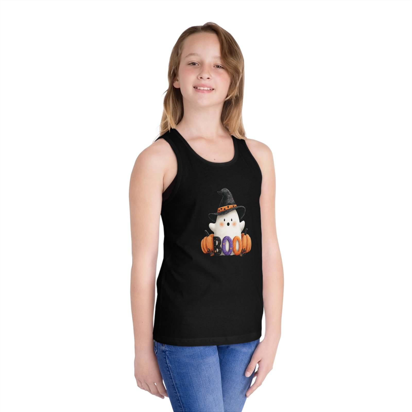 Halloween Kid's Jersey Tank Top, Boo Tank, Halloween Costume Shirt, Pumpkin Tee, Fun Fall Apparel - Image 2