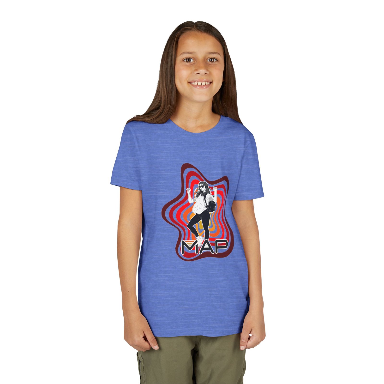 Retro Map Youth Tee, Cool Short Sleeve Shirt, Vintage Style Kids T-Shirt, Trendy Graphic Tee for Tweens, Fun Gift for Young Explorers - Image 14