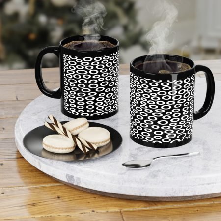 Modern Abstract Black Coffee Mug, 11oz, Unique Kitchen Decor, Gift for Coffee Lovers, Minimalist Design, Perfect for Home or Office