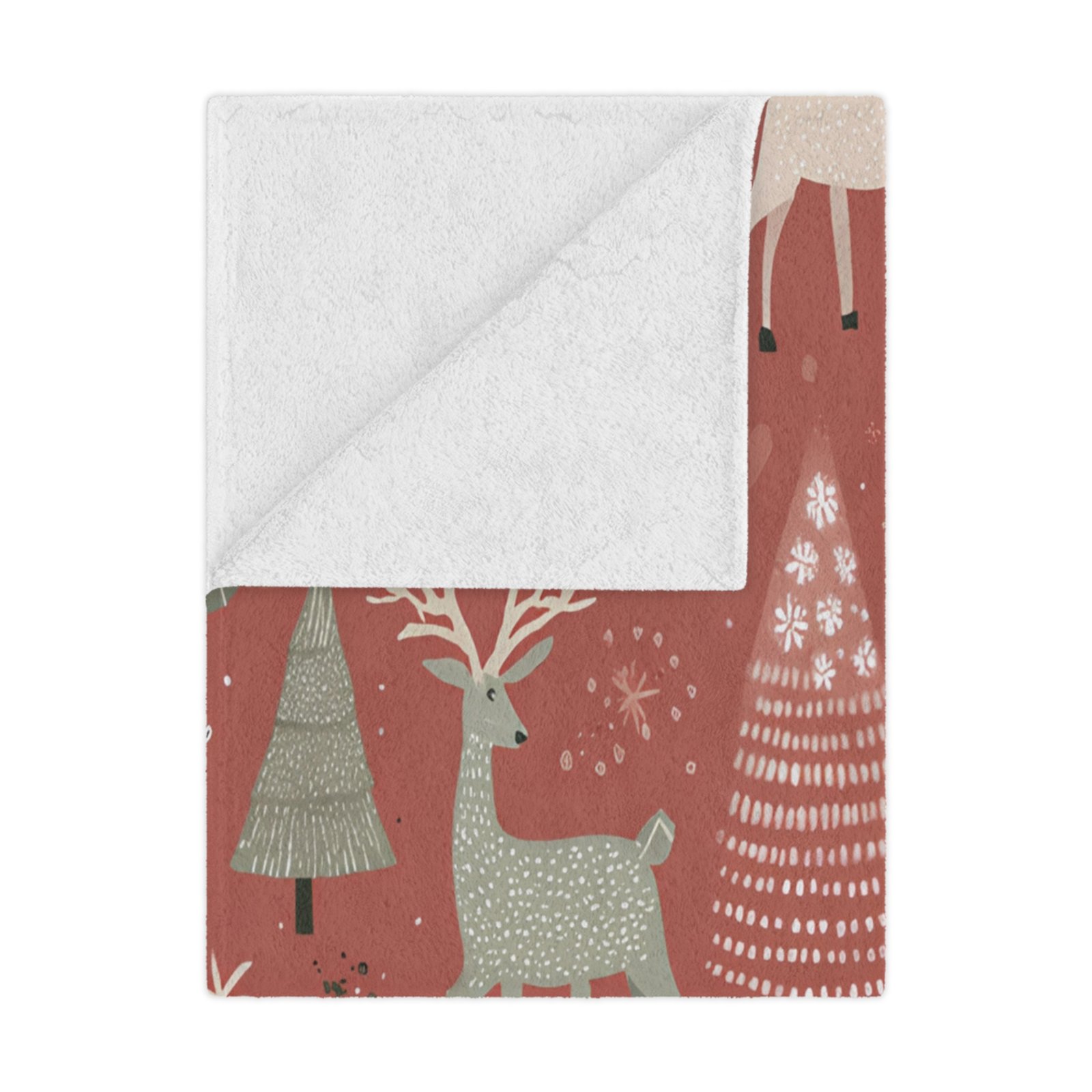 Cozy Christmas Minky Blanket, Holiday Decor, Winter Snuggle Throw, Kids Gift, Festive Home Blanket, Santa Reindeer Design - Image 3