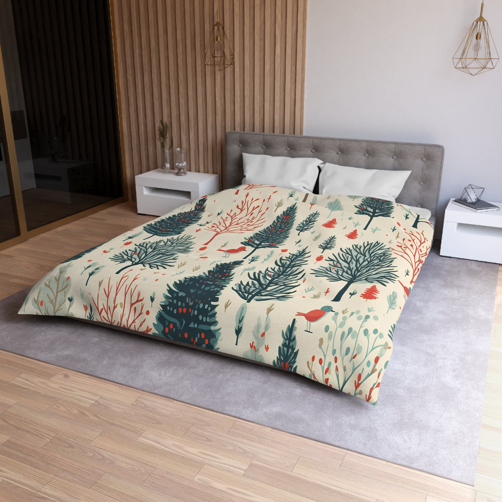 Cozy Forest Microfiber Duvet Cover | Woodland Tree Bedding, Nature Lover Gift, Christmas Decor, Cozy Bedroom, All Seasons - Image 11