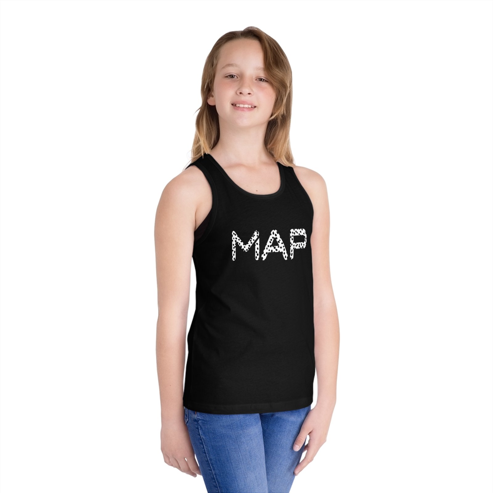 Kid's Jersey Tank Top with MAP Design - Fun Summer Style, Perfect for Playtime, Beach Days, or Family Outings, Kids Fashion, Summer Wardrobe - Image 2