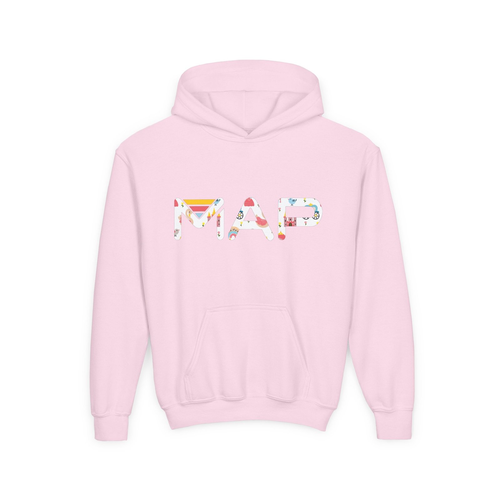 Colorful Map Design Youth Hoodie, Cool Sweatshirt for Kids, Fun Outdoor Wear, Gift for Birthday, Travel Inspired Outfit - Image 6