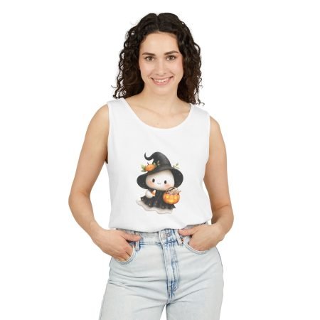 Cute Halloween Witch Tank Top, Unisex Summer Shirt, Halloween Costume Tee, Spooky Season Apparel, Festive Gift Idea