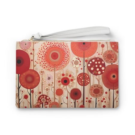 Floral Clutch Bag - Chic Handbag for Parties, Travel, Weddings, Gift for Her, Red Flower Design
