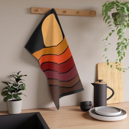 Warm Waves Tea Towels, Retro Kitchen Decor, Boho Gift, Housewarming Essential, Home Cooking Accessory, Vibrant Art Towels