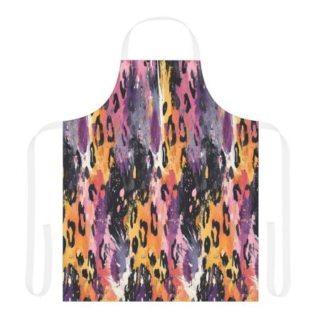 Vibrant Leopard Print Apron | Colorful Cooking Gift for Foodies, Art Lovers, Grilling, BBQ, Birthday, Holiday