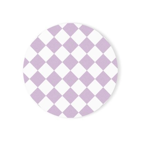 Chic Lavender Checkered Cork Back Coaster, Farmhouse Decor, Kitchen Gift, Home Bar Accessory, Purple Coaster Set, Housewarming Gift